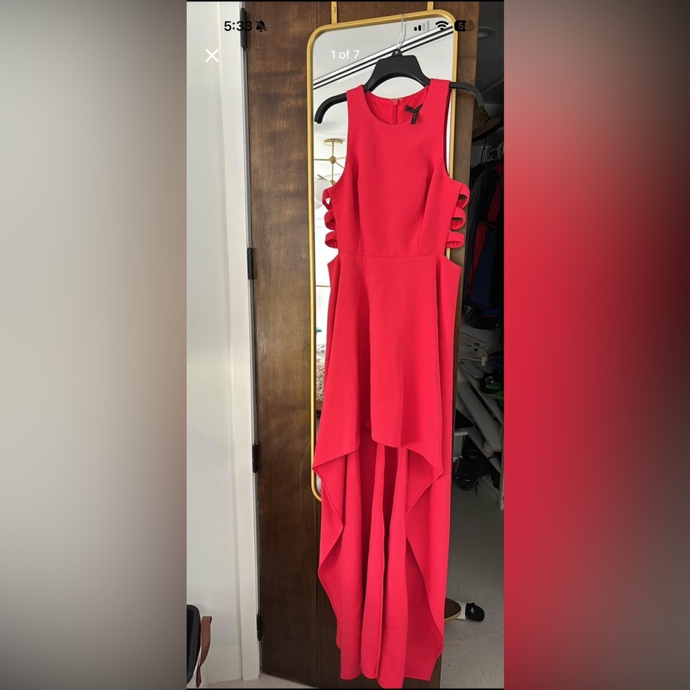 BCBGMaxAzria Vibrant Red High Low Dress